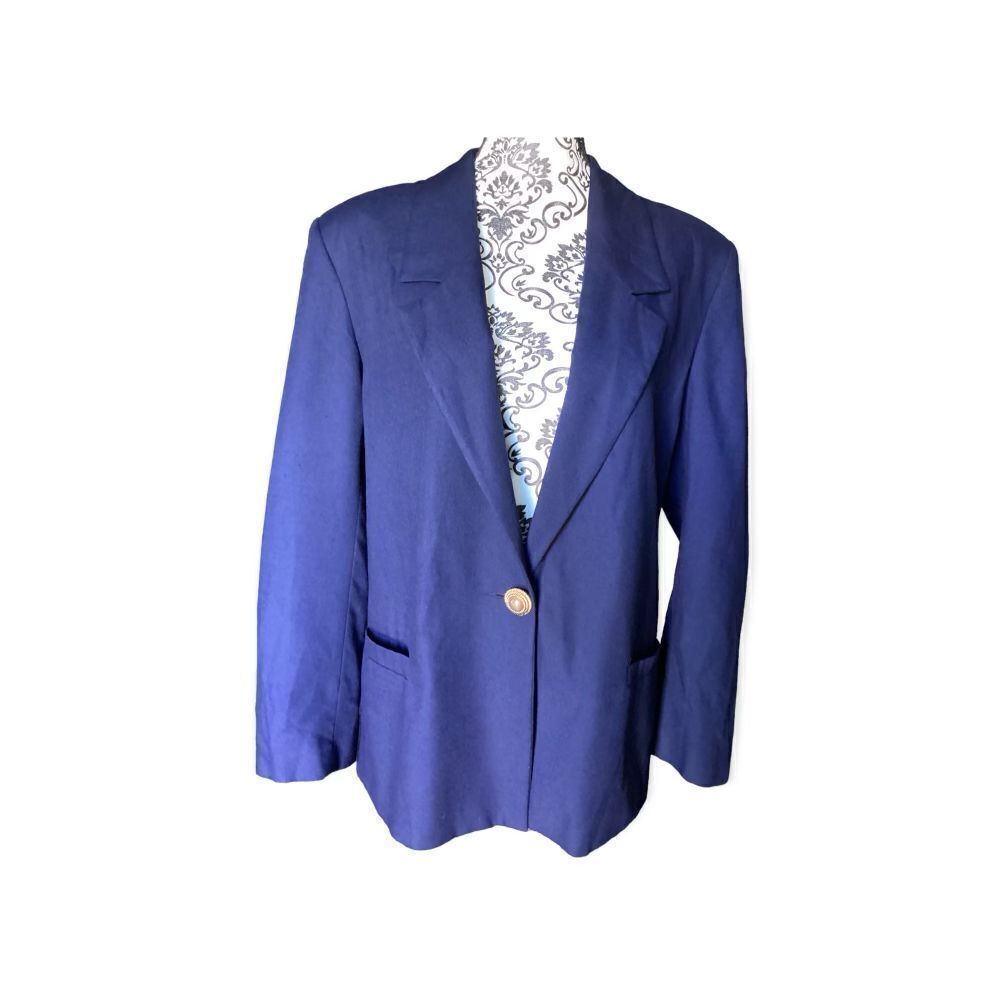 Vintage Women’s Lined Navy Blazer/Jacket Size: L